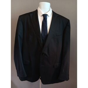 Z Zegna Mens Black 100% Wool Blazer Sport Coat 58R Luxury Designer Jacket
